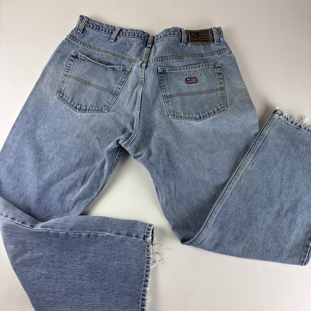 Vintage Polo Jeans Co Mens 40x32‎ Blue Loose Fit Straight Baggy Y2K Ralph Lauren